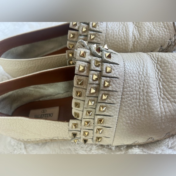 Valentino Rockstud Leather Espadrille Platform Flats - Picture 9 of 16